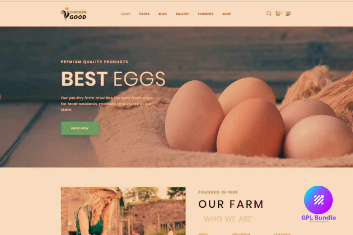 Chicken Good – Poultry Farm Multipage HTML Website Template