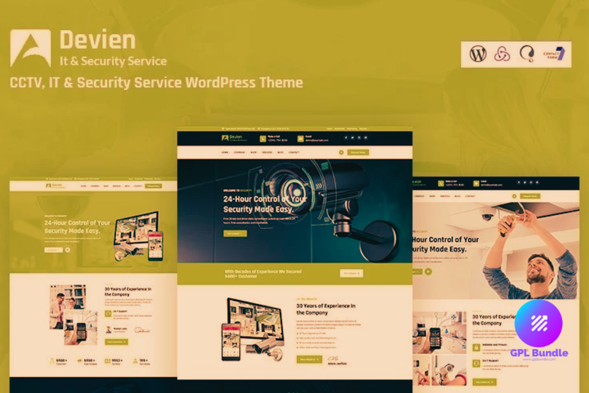 Devien – CCTV, IT and Security Service Responsive WordPress Theme