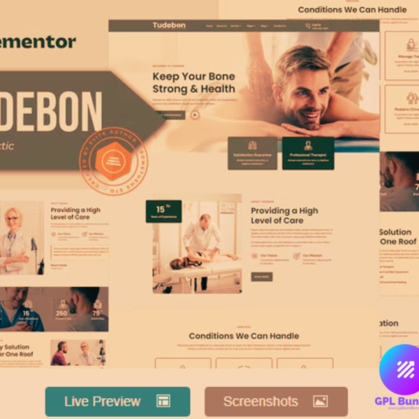 Tudebon - Chiropractic & Physiotherapy Elementor Template Kit